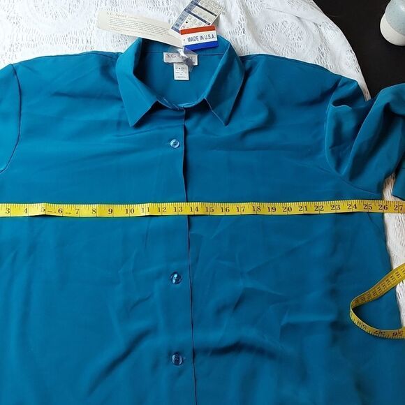 S.G. Sport blouse. Teal Size 1X - Picture 8 of 8